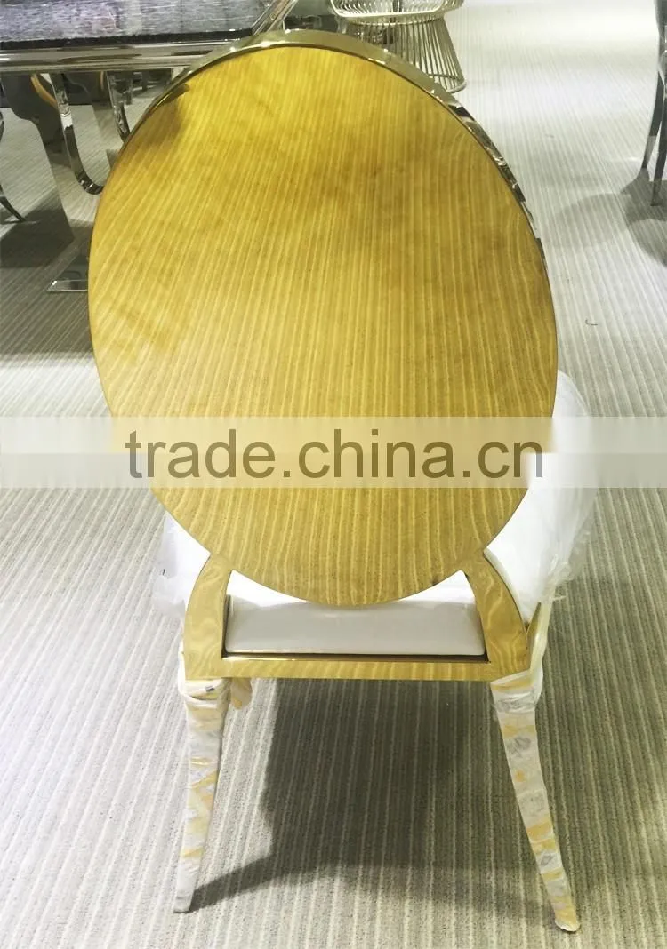 royal golden mirror back stainless steel dining chair furniture for home use