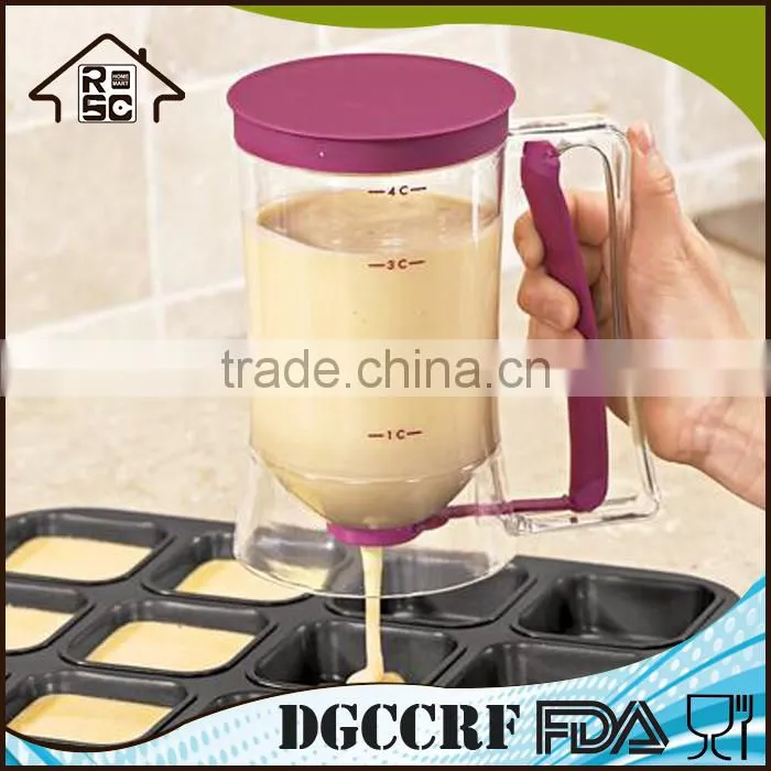 NBRSC Promotion Product Chicago Plastic Metallic Cupcake Batter Dispenser with Measuring Label