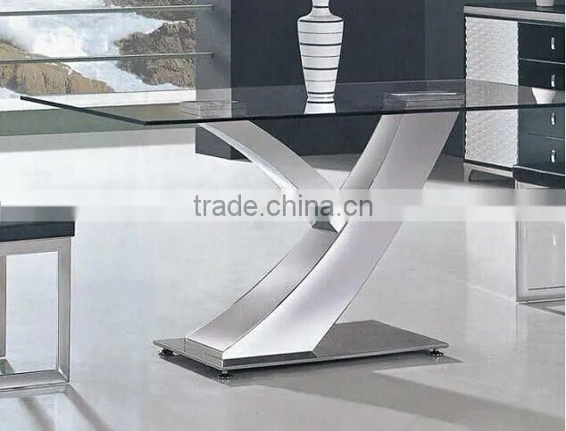 X01 X shape top heavy-duty stainless steel dining table base and chairs