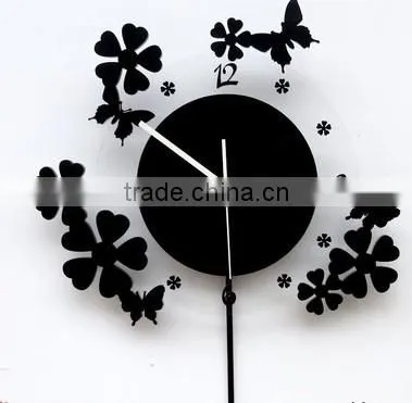 Butterfly metal wall disgital clock