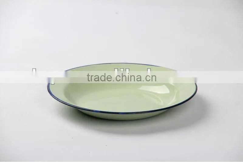 enamelware 14-26cm white porcelain enamel soup plate plain