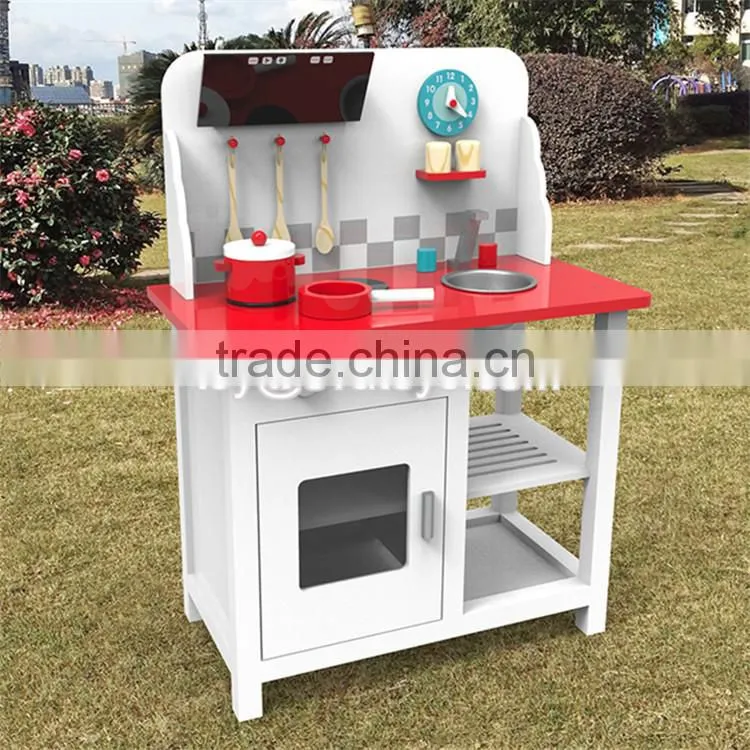 New style kids pretend play wooden toy play kitchen W10C293