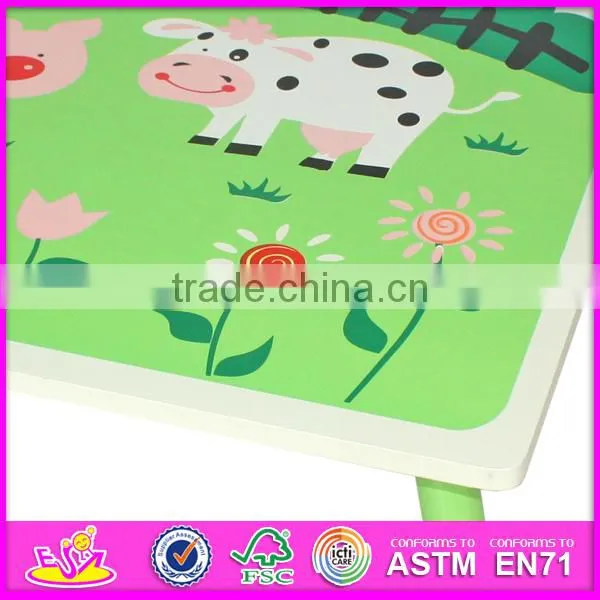 Lovely wooden table and chair toy for kids,wooden toy table and chair set for children,cute wooden table and chair W08G129