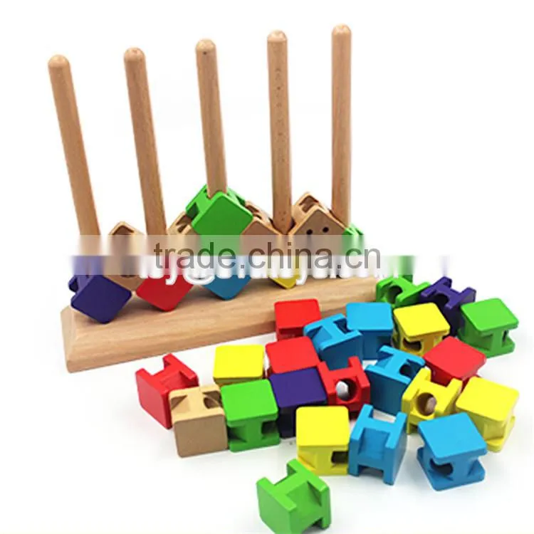 Creative intelligent stacking toys wooden baby building blocks W13D097