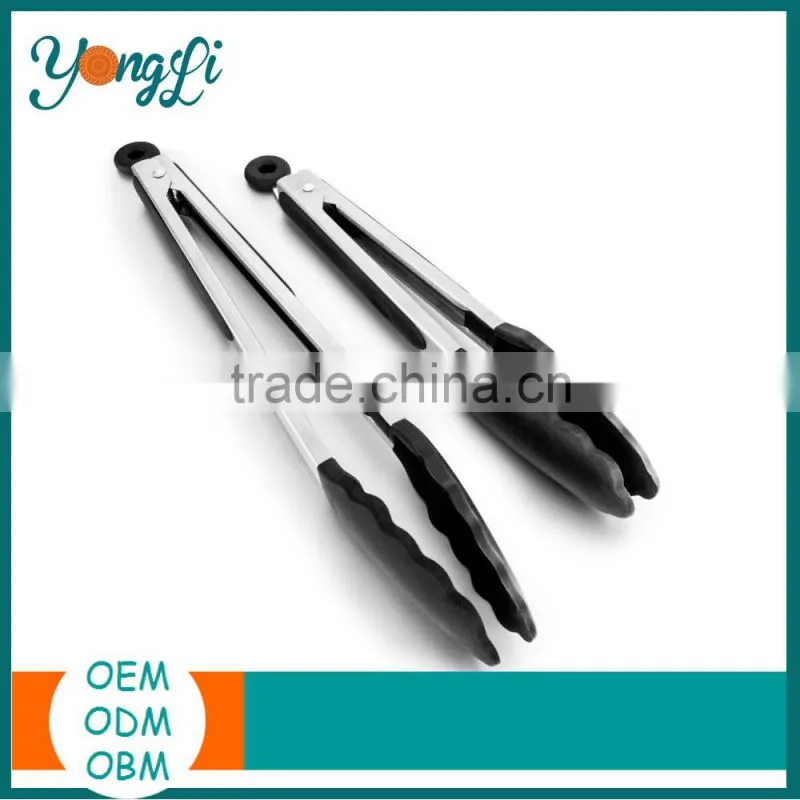 Heat Resistant 12-inch Stainless Steel Silicone Barbeque Tongs
