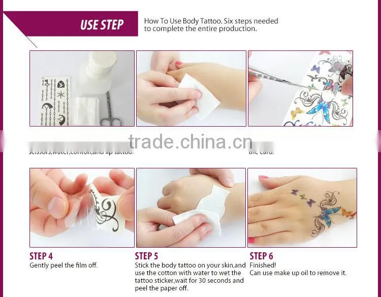 Water transfer printing fashion jewelry temporary tattoo