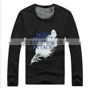 Custom cotton fashion trends long sleeve tops t shirt