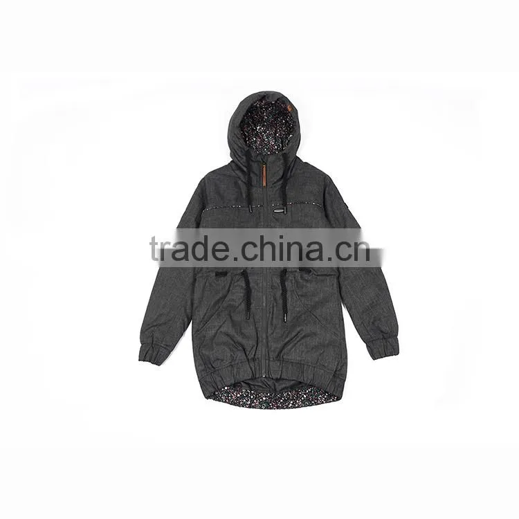 High quality customized long sleeve zipper 100% polyester blue winter women coat