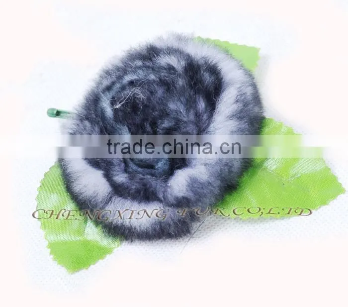 CX-A-33 High Quality Genuine Rex Fur Flower Decoration Brooches Pin