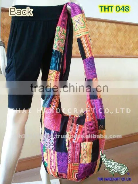 Hmong Large Cotton Shoulder Bag Hippie Boho Sling Crossbody
