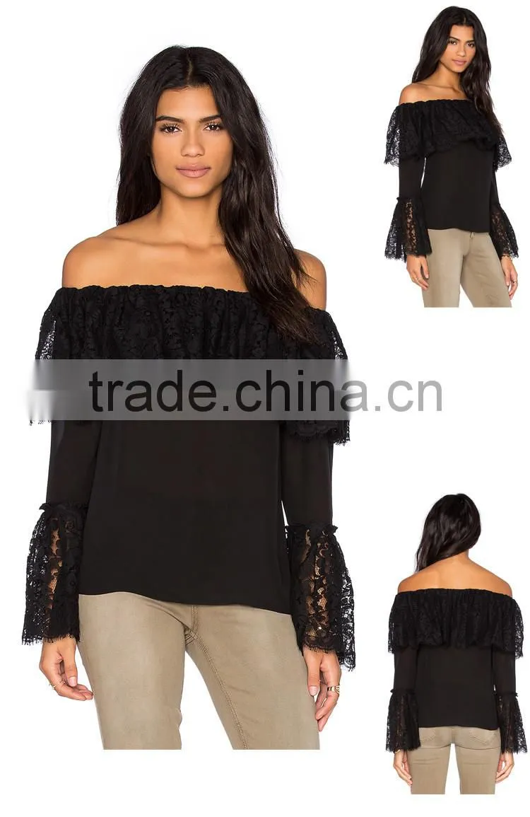 Beautiful Long Sleeves Lace Blouse Modal
