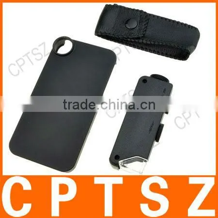 60X-100X Zoom LED Lighted Pocket Microscope for iPhone4 Rear Protection Cover