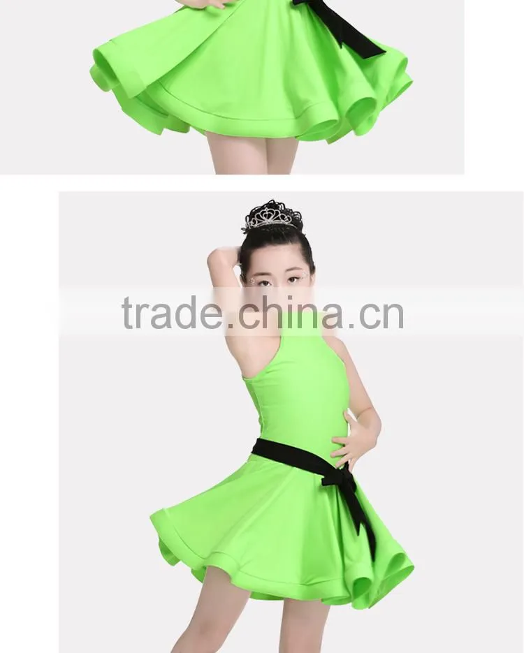 Summer Children's Latin Dance Dress Girls round neck Rumba Tango Sasa Samba ballroom performance costume