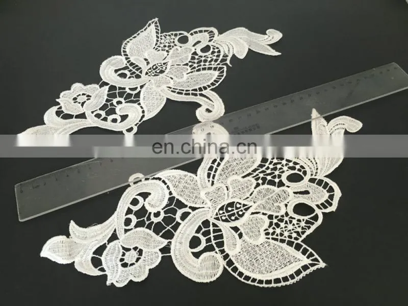 2017hot sale fashion flower lace applique for wedding dress