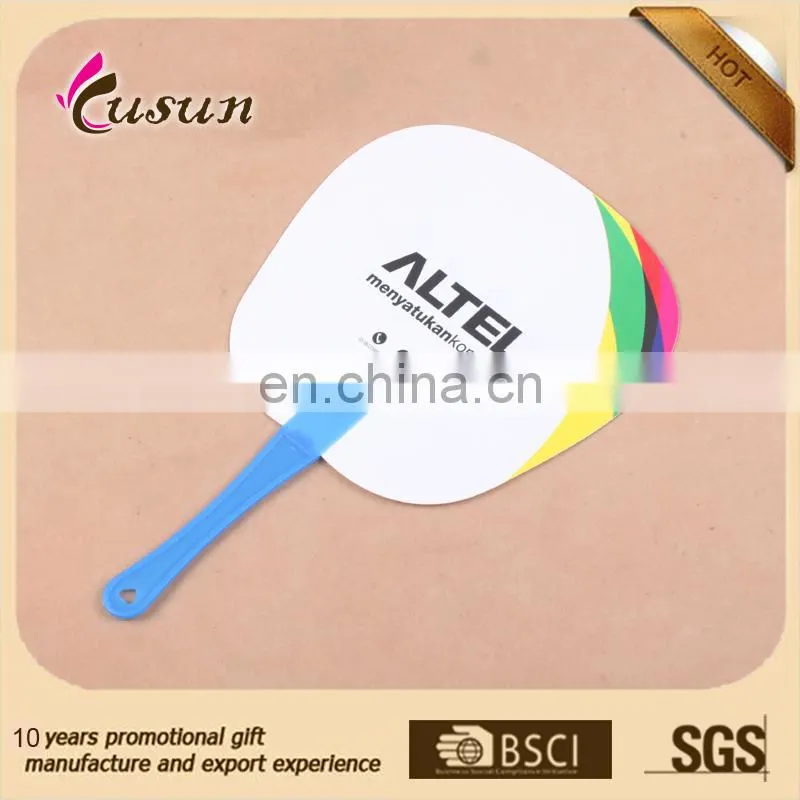 High Quality Colorful custom summer Promotional plastic hand fan