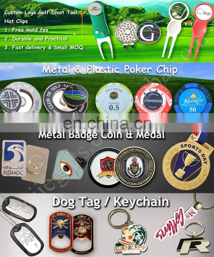 Golf club zinc alloy magnetic ball marker poker chips wholesale