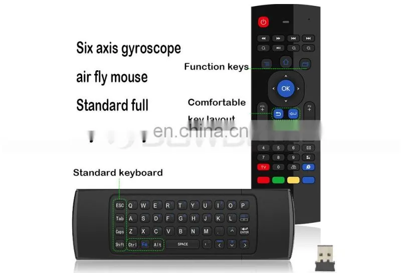 Play Game Write Keyboard Intelligence Air Fly Television Remote Control for IP TV