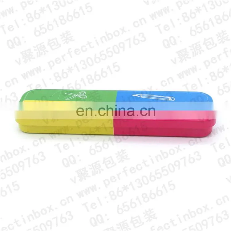 Tin pencil case with hinge for children/plastic pencil case