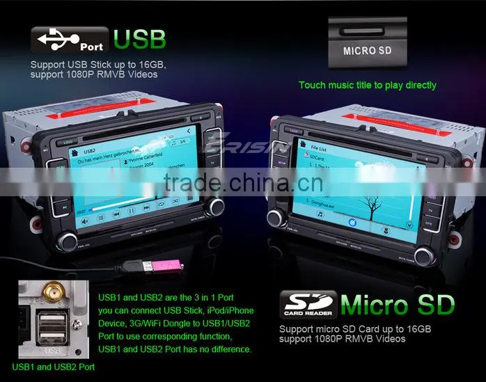 Erisin ES7698V 7" Car Radio DVD GPS Seat Golf 5 6 Passat Caddy Polo Skoda