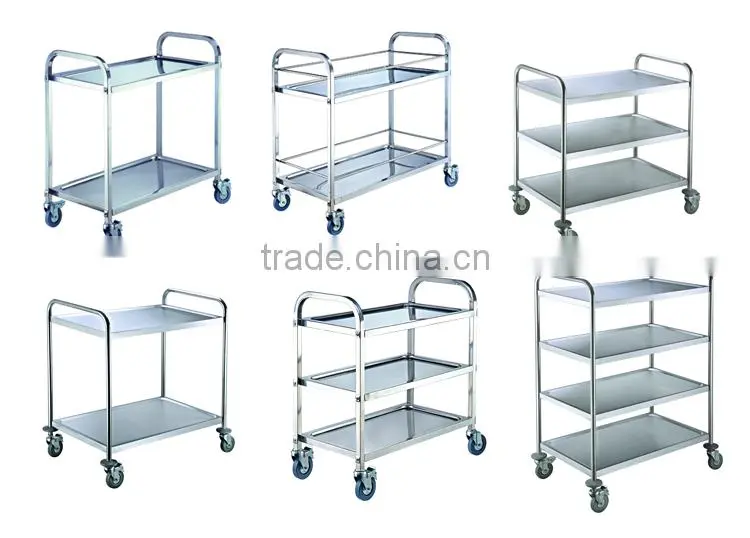 Factory Price High quality metal hotel service large dinner trolley with wheel