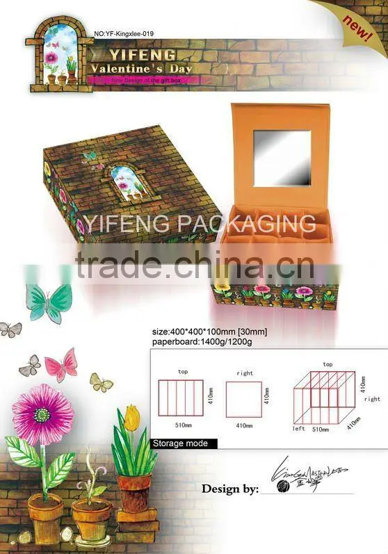 women' ornament storage box with paper dividers
