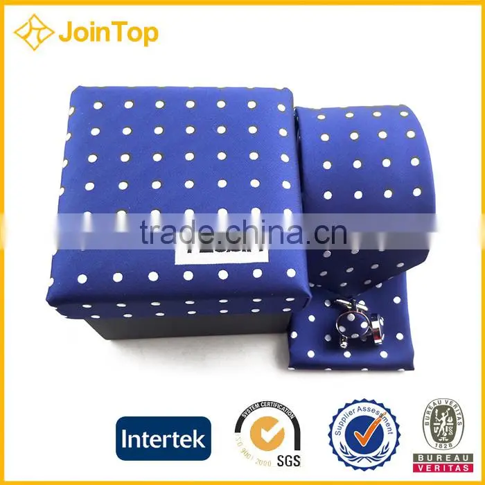 checkered Man's Necktie 100 silk Gift Tie Set with cufflink