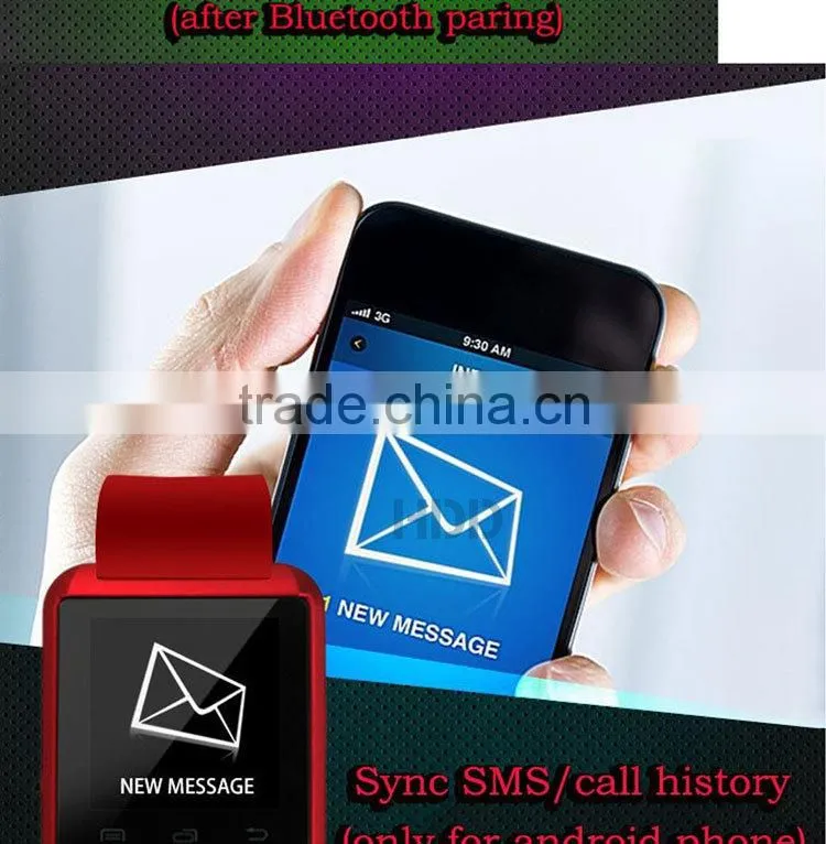 2014 portable wrist u8 m26 bluetooth smart watch bluetooth watch wholesale wrist watch