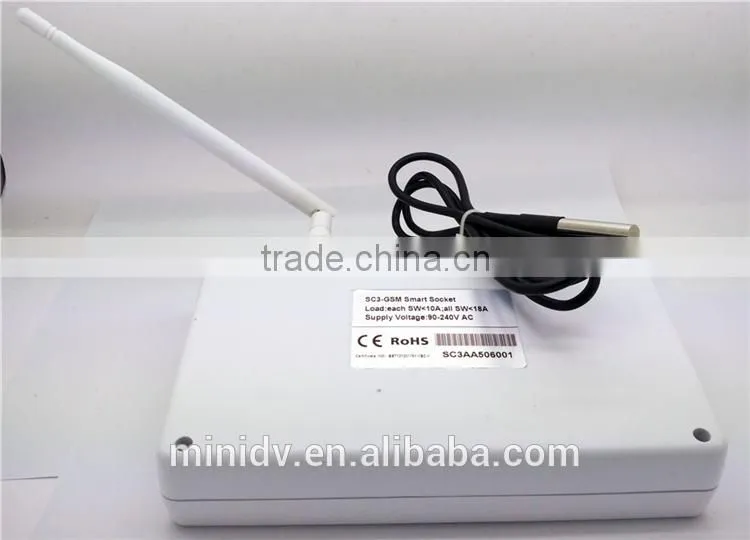 2200W 10A QUADBAND SMS/CALL Remote Controlled GSM Power Socket with 3 Outlets Which Also Supports Temperature Control