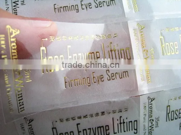 Transparent cear hologram decals label sticker for juice