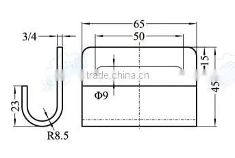 04321 Galvanized flat hook with/without protective clip for lashing straps