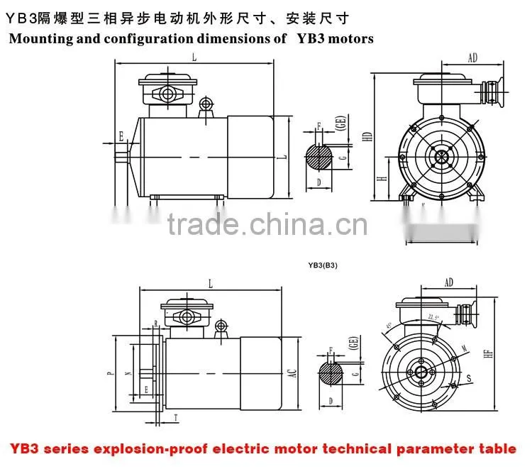 IP55 200kw three phase expolsion proof induction motor