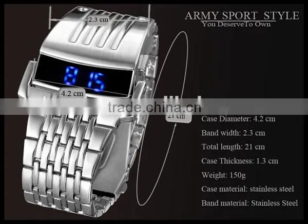 alibaba express LCD watch Iron Man Wrist Watch stainless Steel Men's watch