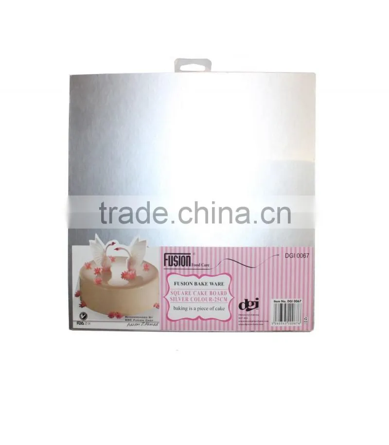 25cm Silver Square Cake Boards Cardboard Cake Bases