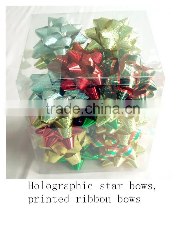 gold silver red ribbon mini star bow or gift packingaging or holiday decoration