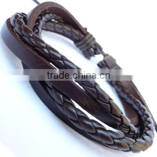 Classic Men genuine leather wristband bracelet