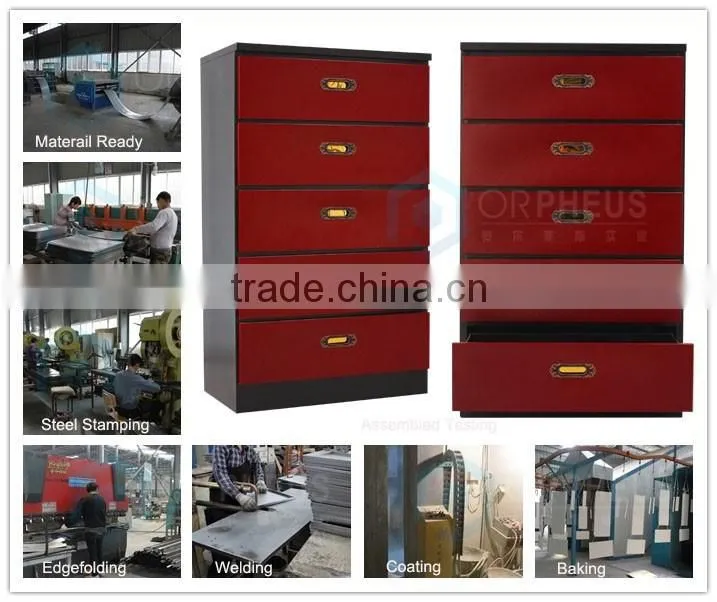 China Style Office Furniture Metal Cabinet 5 Drawer Cabinet Steel Filing Cabinet