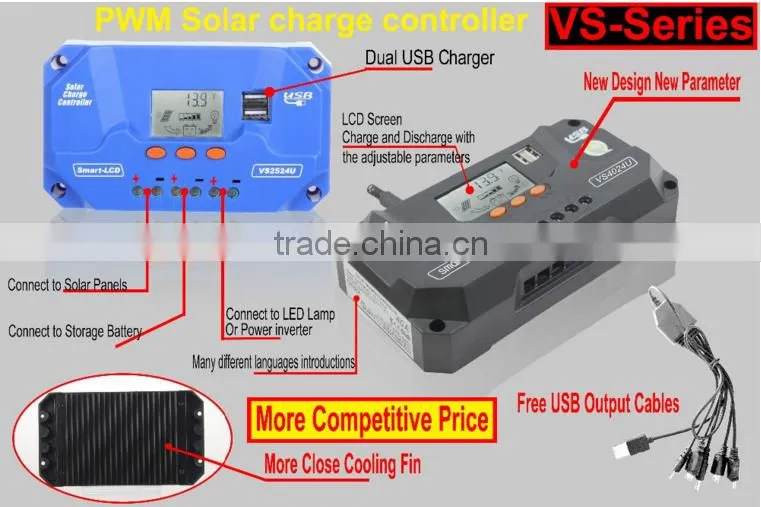 12V 24v 10A20A30A solar power system solar charge regulator
