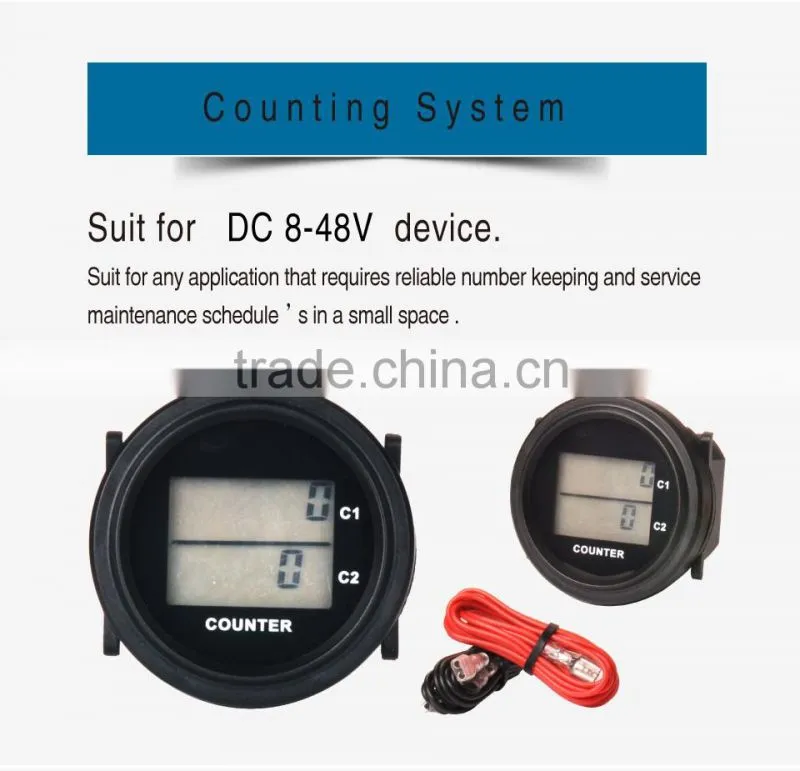 Digital round DC 8-48V counter and counter for Marine forklift truck tractor cleaning van vehicle golf cart RL-HM005F