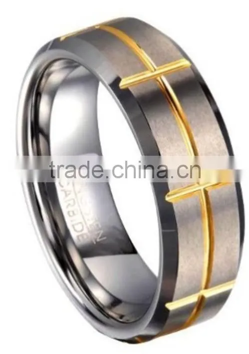 Classic tungsten Finger Ring in black plating and polished