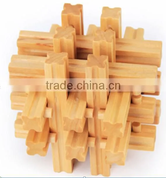 Funny 3d wooden puzzles brain teaser toy for kids