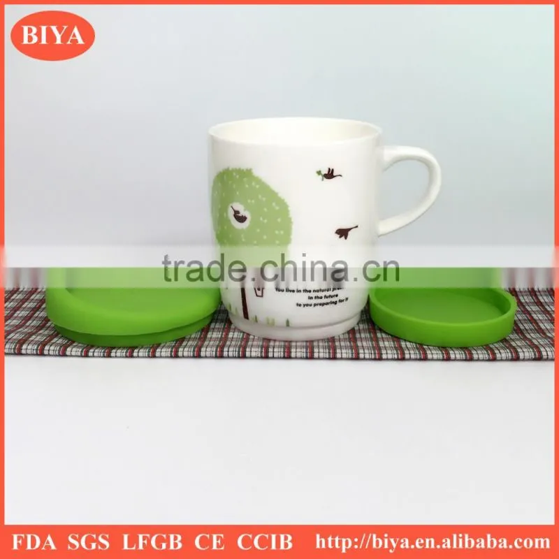 silicone mug covers ceramic cup and mug with silicone lid and bottom with handle mug and decal
