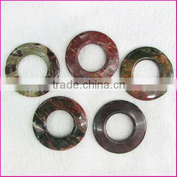 JF6879 Natural gemstone semi precious stone donut pendants