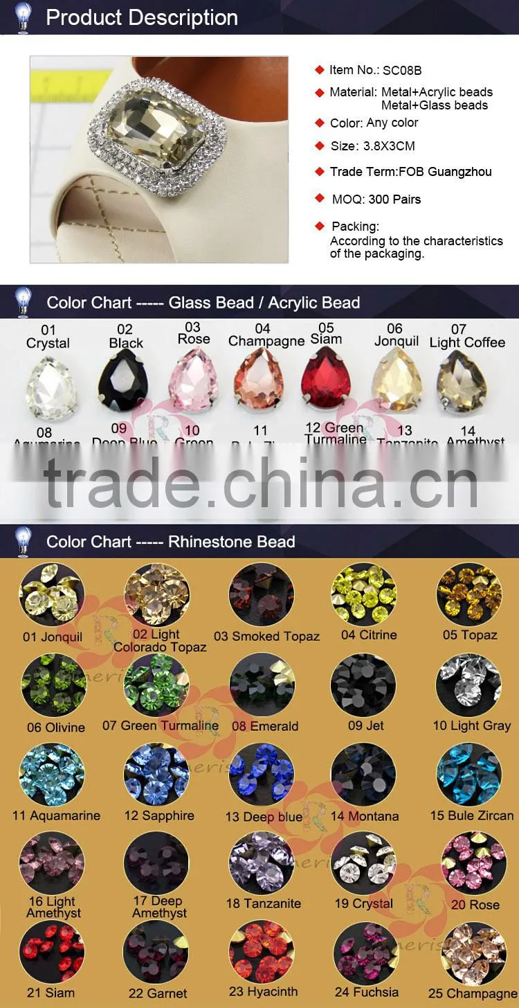hot sale high quality rhinestone accessories shoe buckles