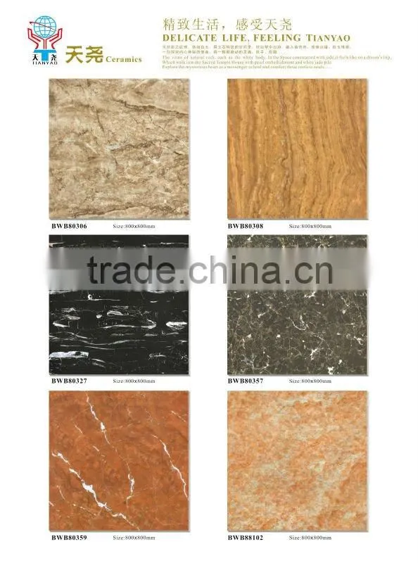 600x600mm Porcelain Glazed Tile with Onyx Effect (6812)