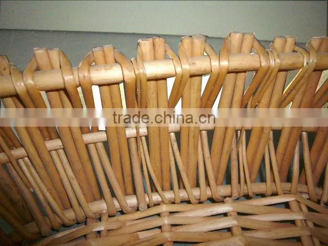 2013 new style honey willow storage basket with wood handle