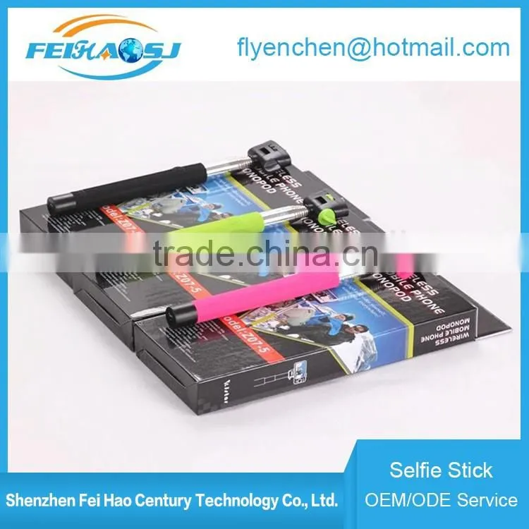 2016 wholesale monopod selfie mobile phone monopod wireless bluetooth selfie stick for phone