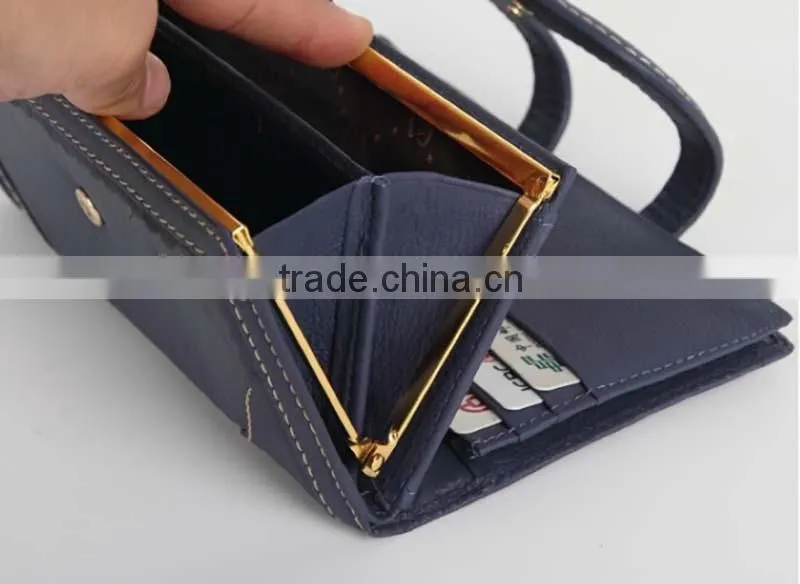 2015 new design promotion pretty leather women short purse shenzhen wallet