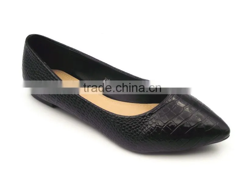 2016 wholesale factory price special leather Stone Pattern women flat shoes in stock