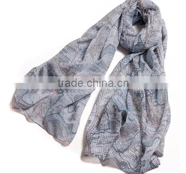 custom design digital print excellent 100% silk scarf bound