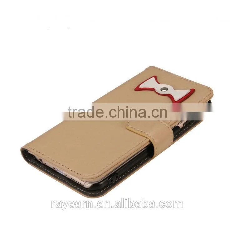 Sweety bow tie leather case for iPhone user young group